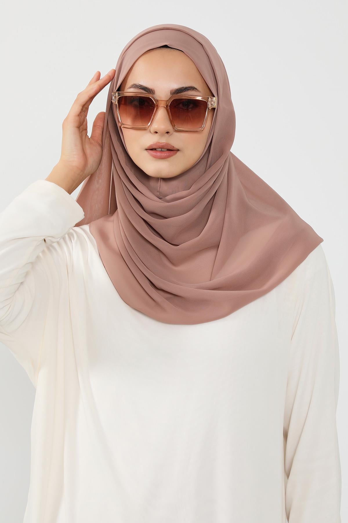 Üstten Sabit Trend Pratik Şifon Şal,PS-49