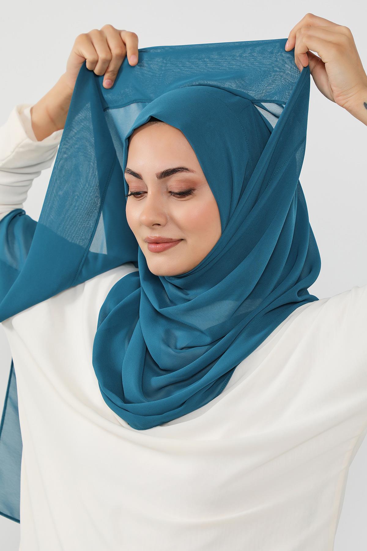 Üstten Sabit Trend Pratik Şifon Şal,PS-49