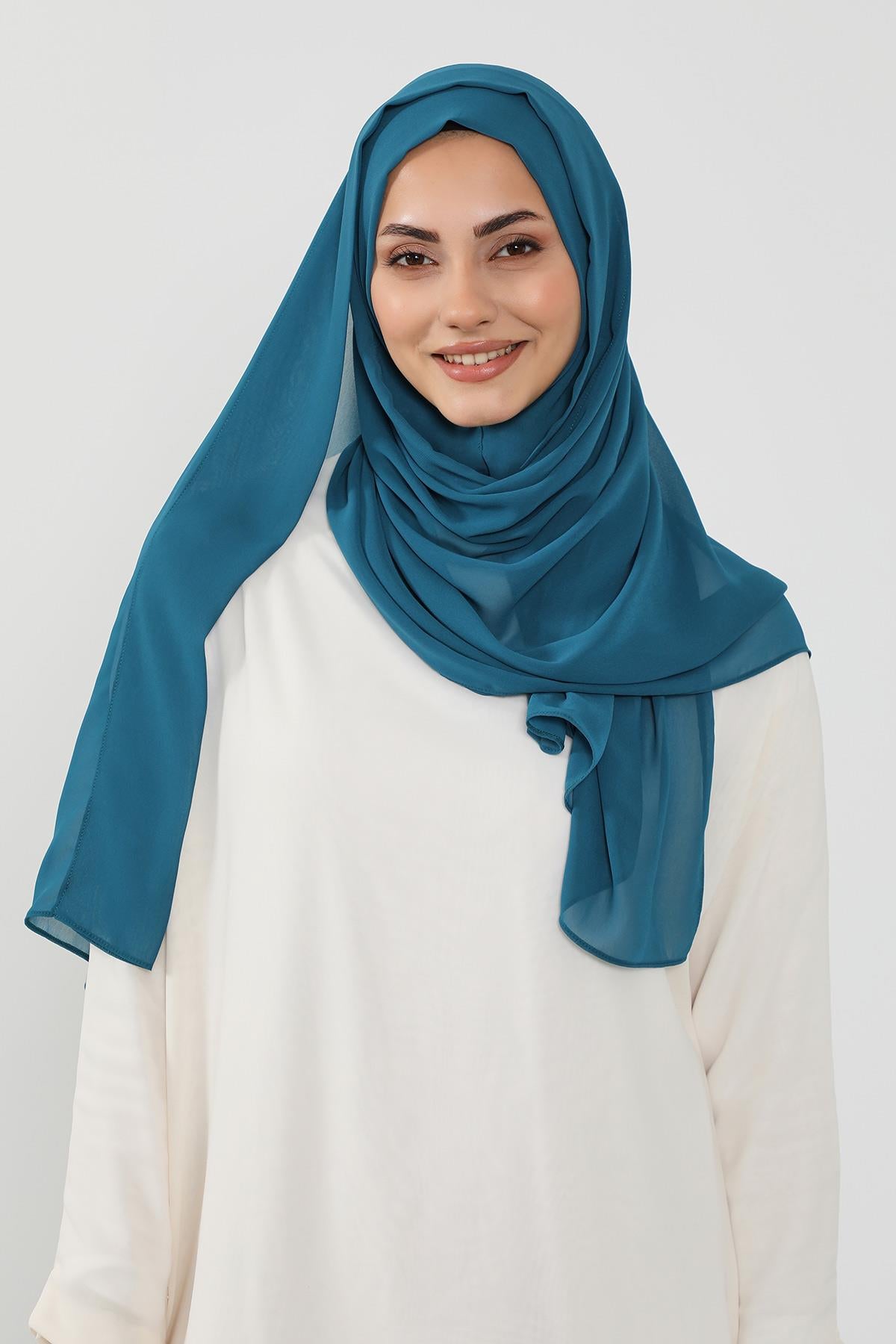 Üstten Sabit Trend Pratik Şifon Şal,PS-49