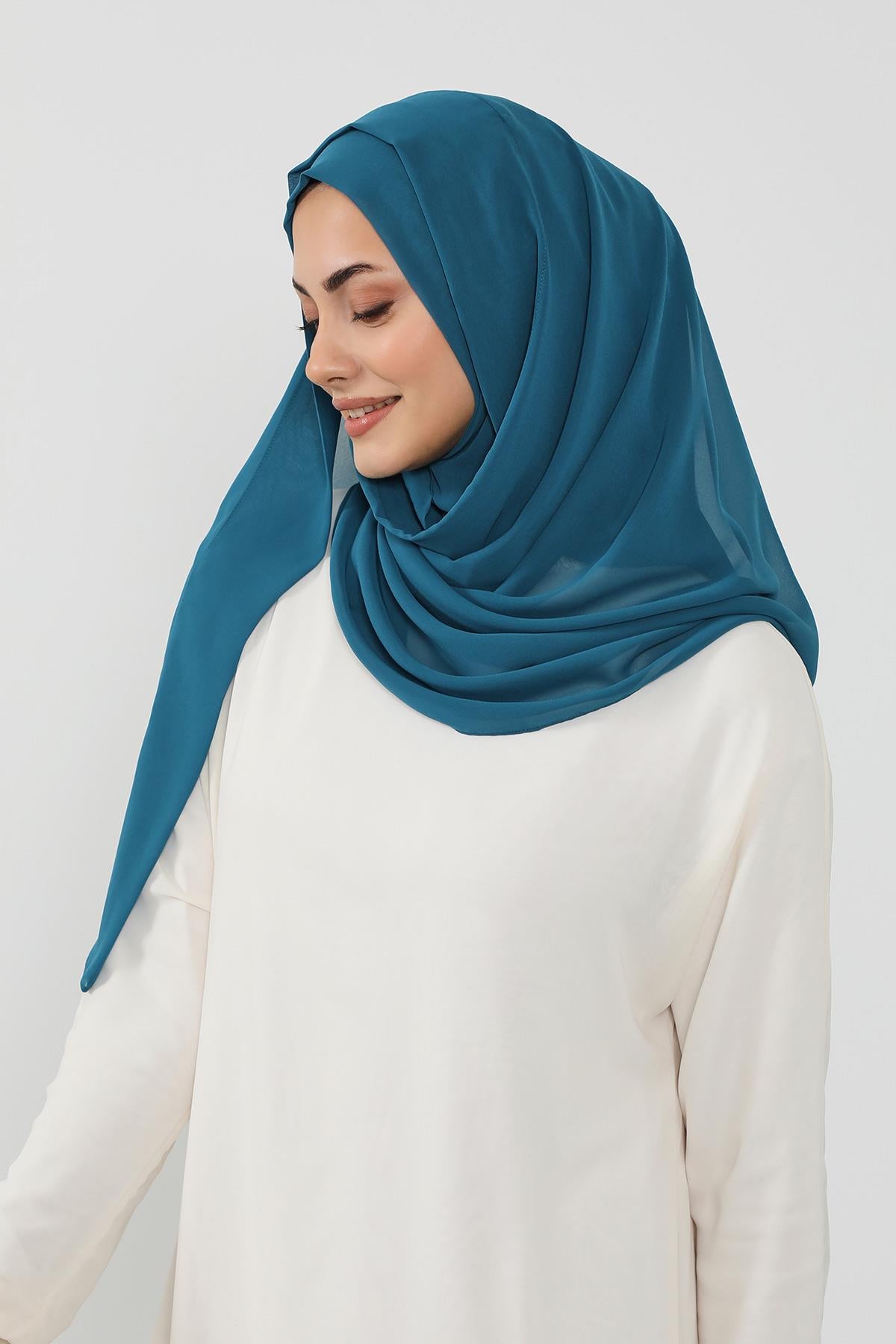 Üstten Sabit Trend Pratik Şifon Şal,PS-49