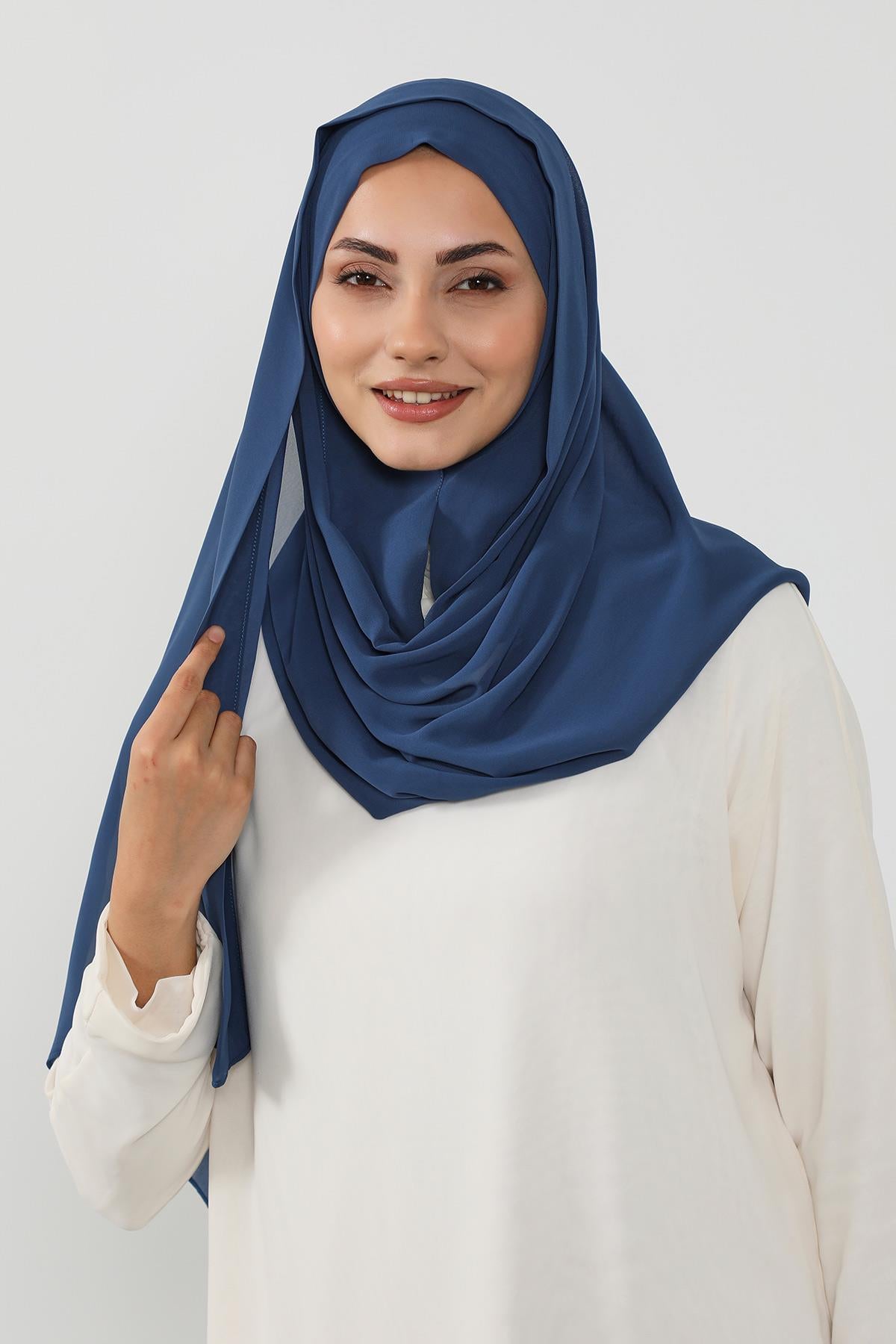 Üstten Sabit Trend Pratik Şifon Şal,PS-49