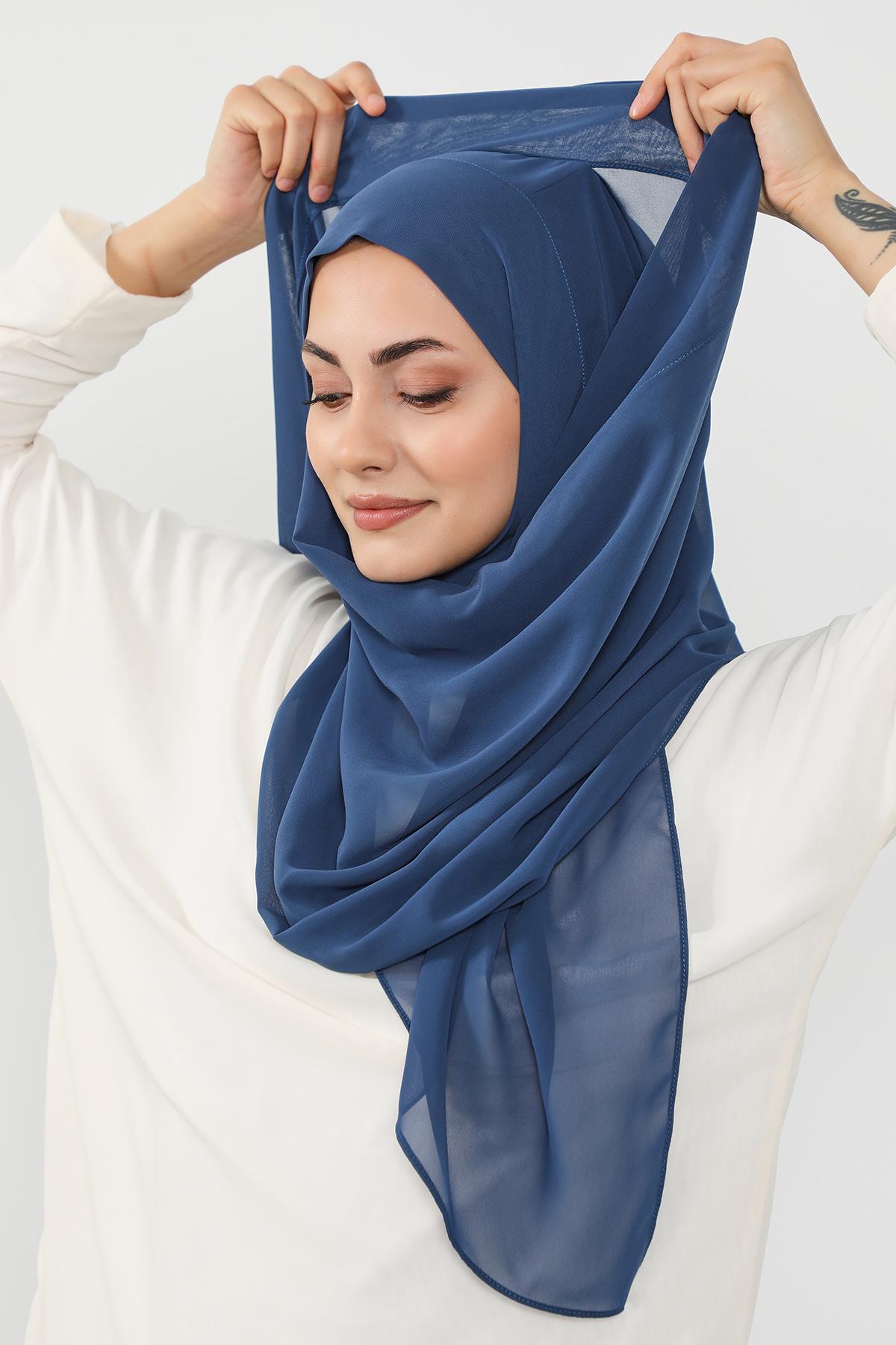Üstten Sabit Trend Pratik Şifon Şal,PS-49