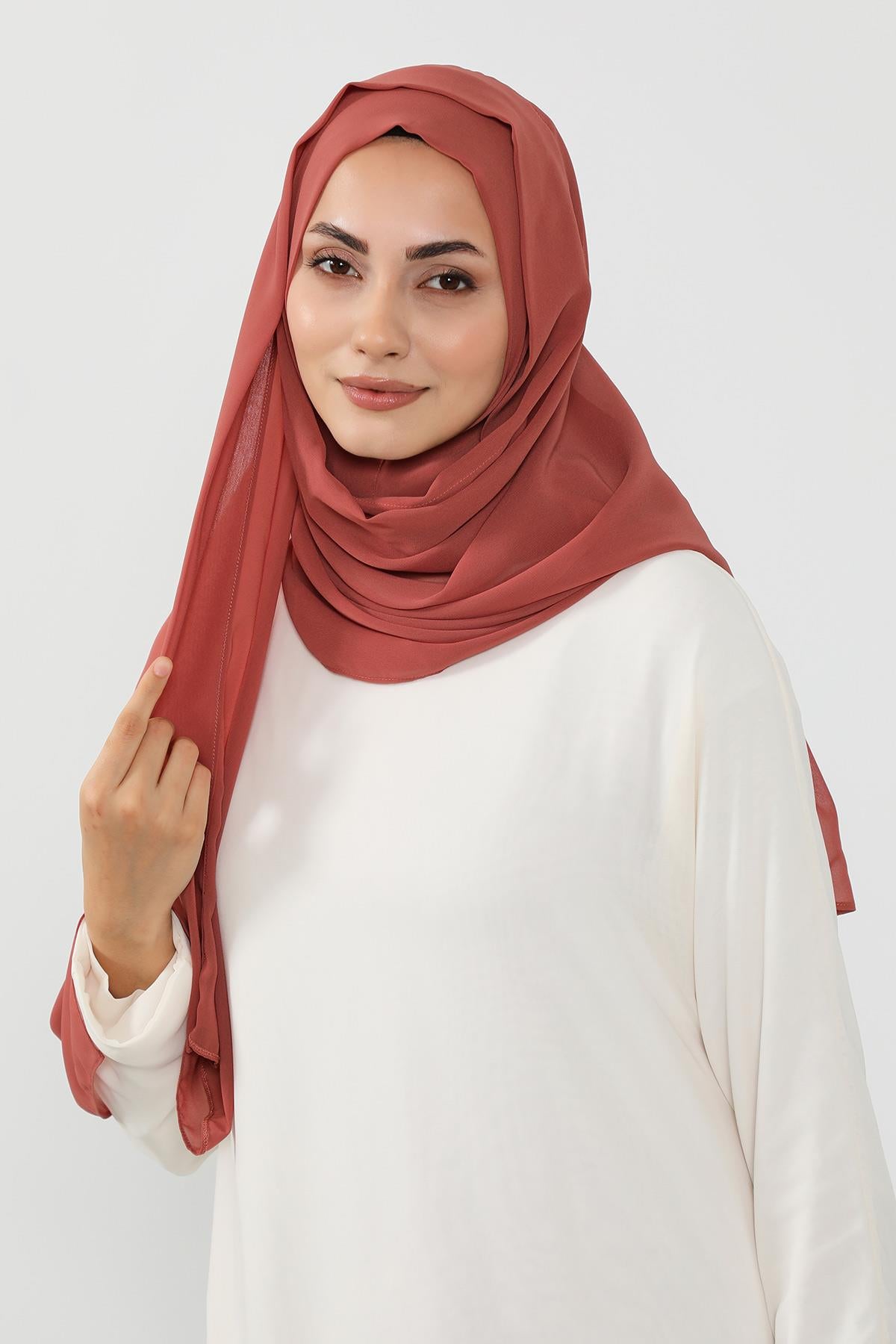 Üstten Sabit Trend Pratik Şifon Şal,PS-49