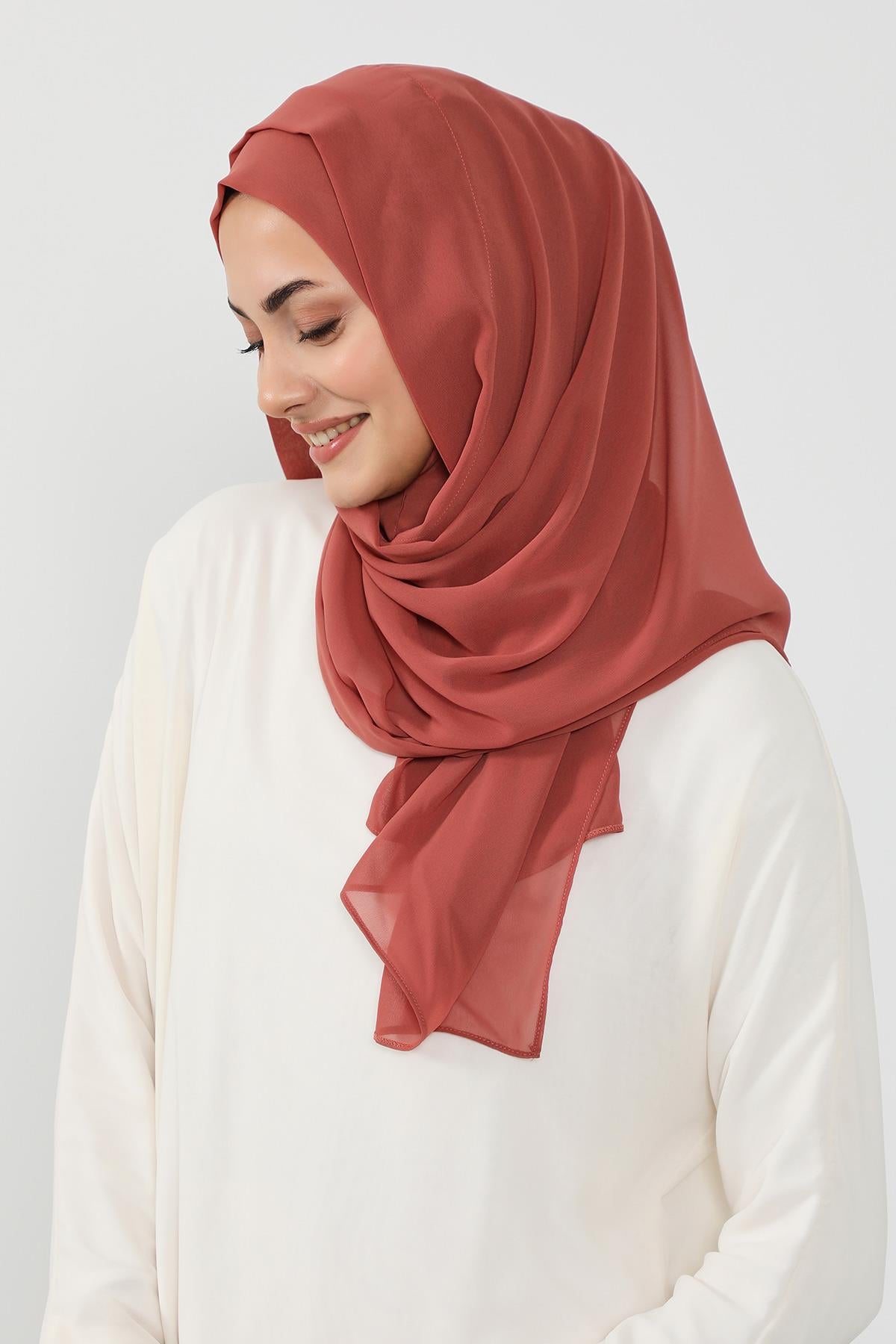 Üstten Sabit Trend Pratik Şifon Şal,PS-49