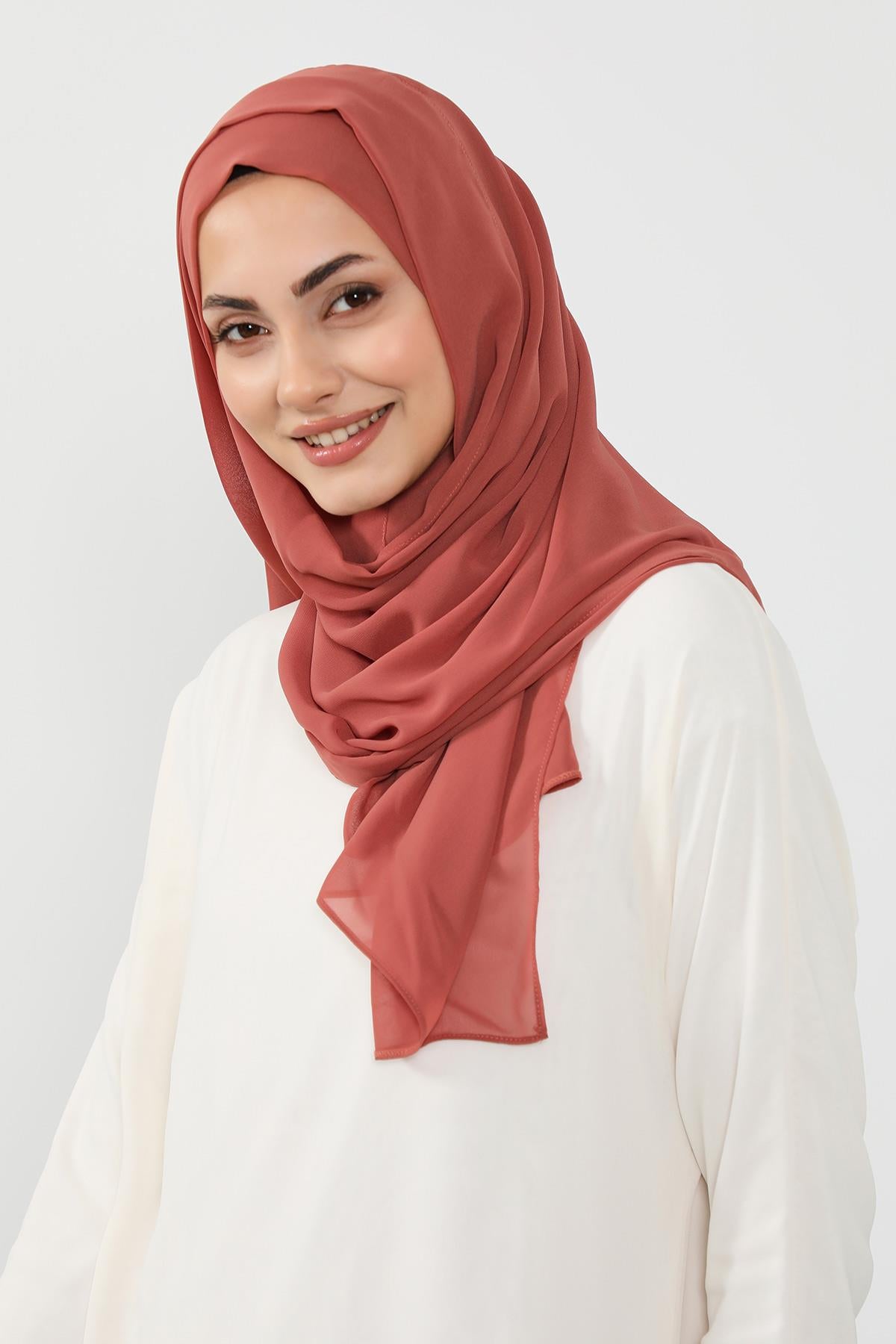 Üstten Sabit Trend Pratik Şifon Şal,PS-49
