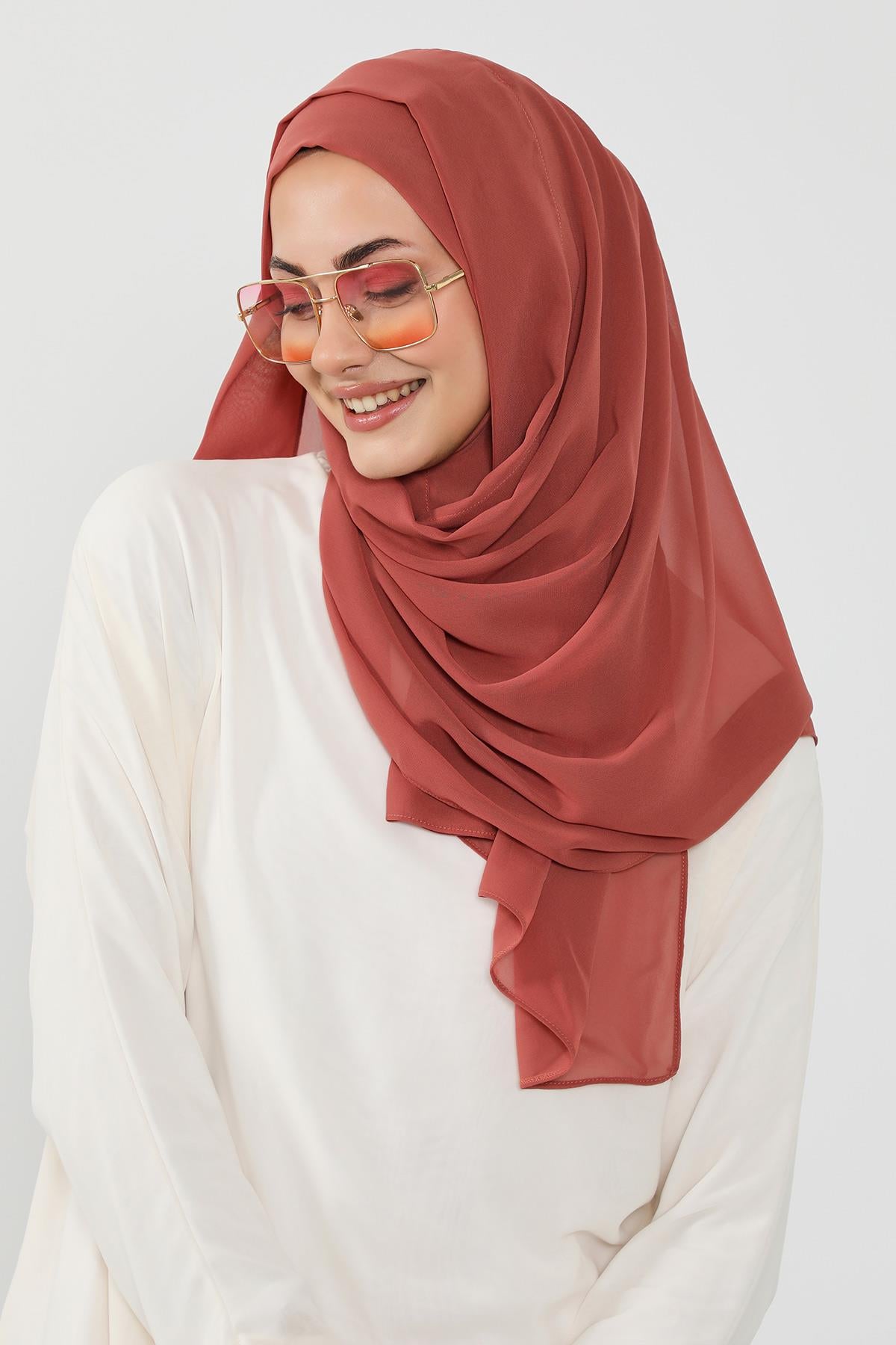 Üstten Sabit Trend Pratik Şifon Şal,PS-49