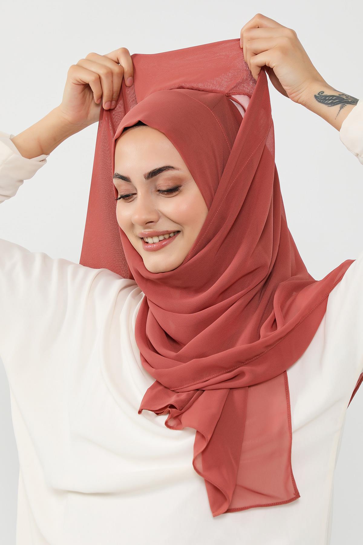 Üstten Sabit Trend Pratik Şifon Şal,PS-49