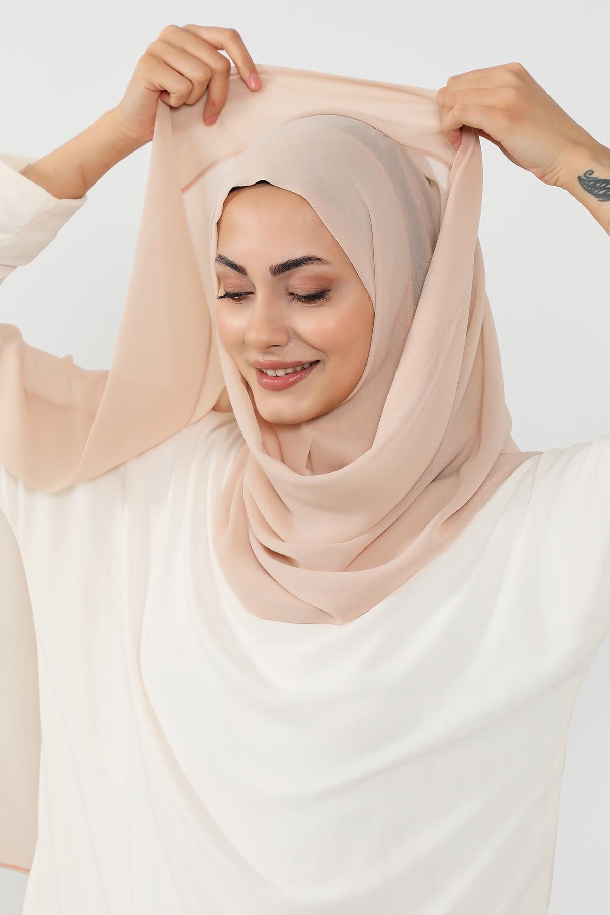 Üstten Sabit Trend Pratik Şifon Şal,PS-49