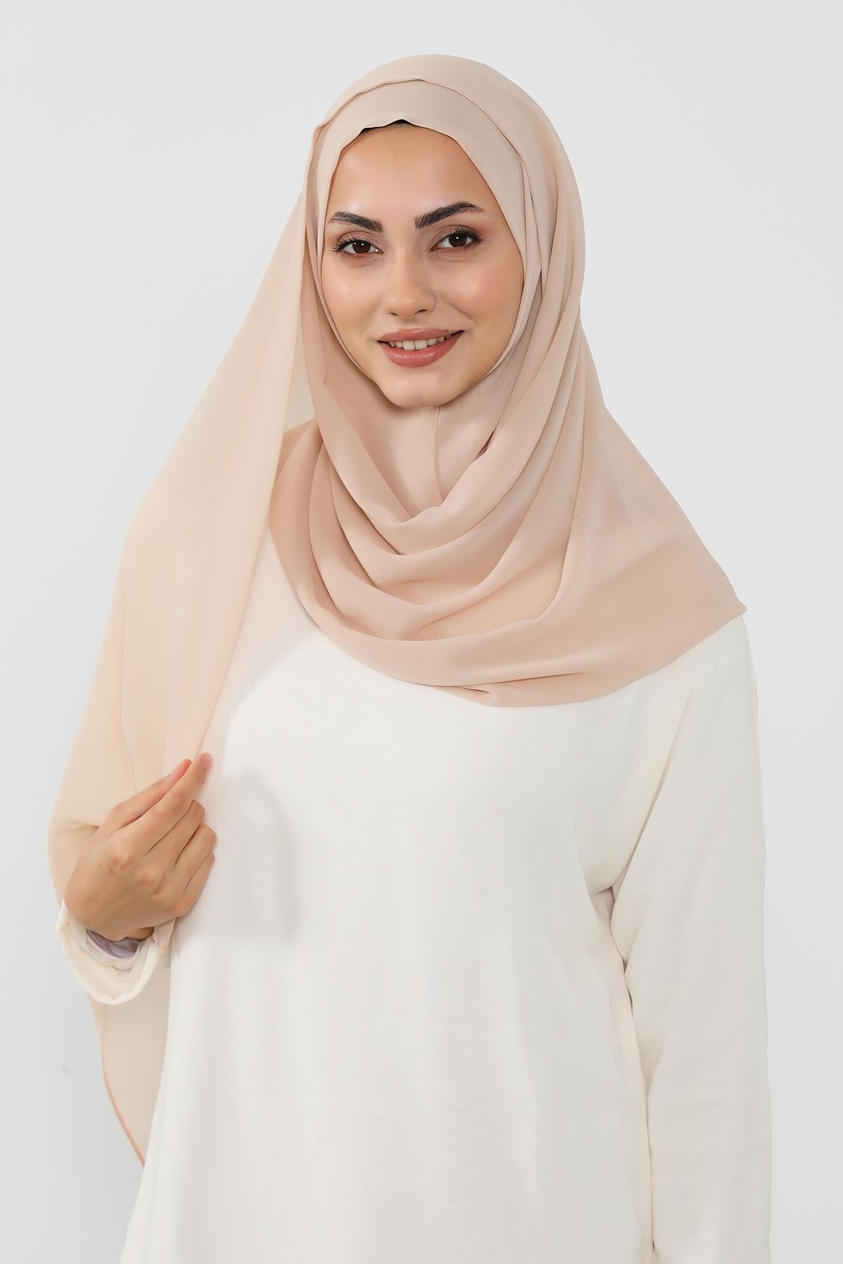 Üstten Sabit Trend Pratik Şifon Şal,PS-49