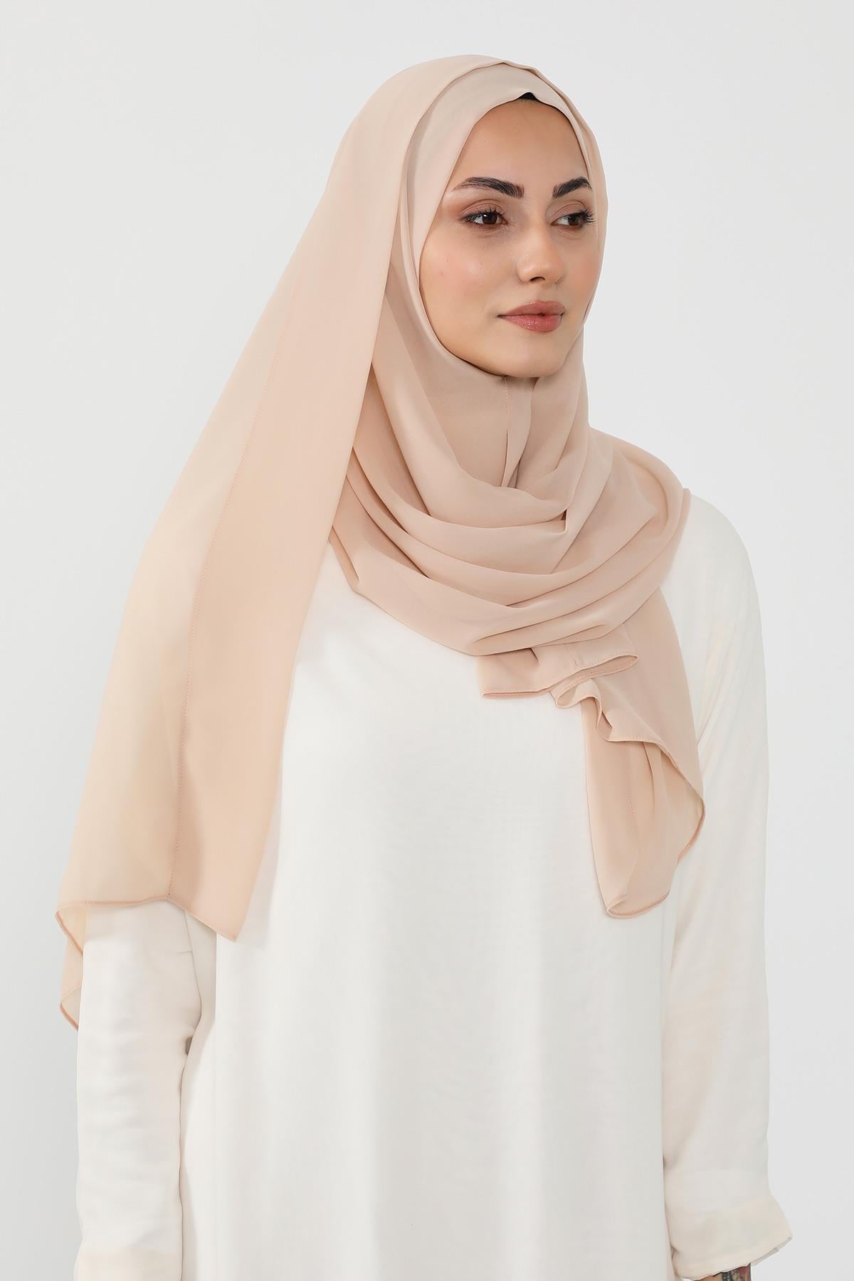 Üstten Sabit Trend Pratik Şifon Şal,PS-49