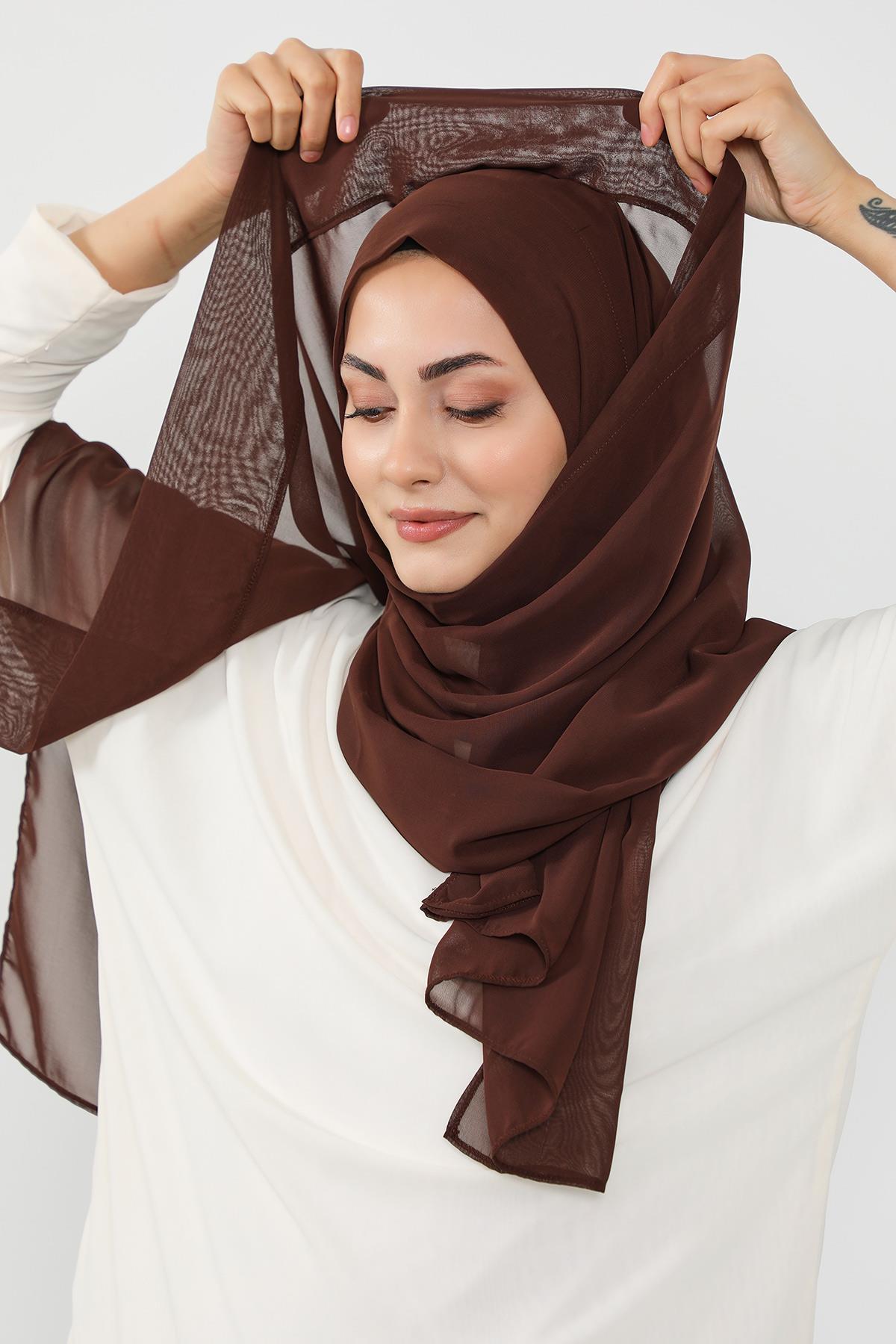 Üstten Sabit Trend Pratik Şifon Şal,PS-49