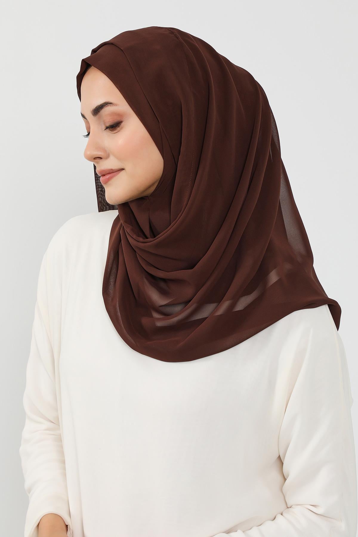 Üstten Sabit Trend Pratik Şifon Şal,PS-49