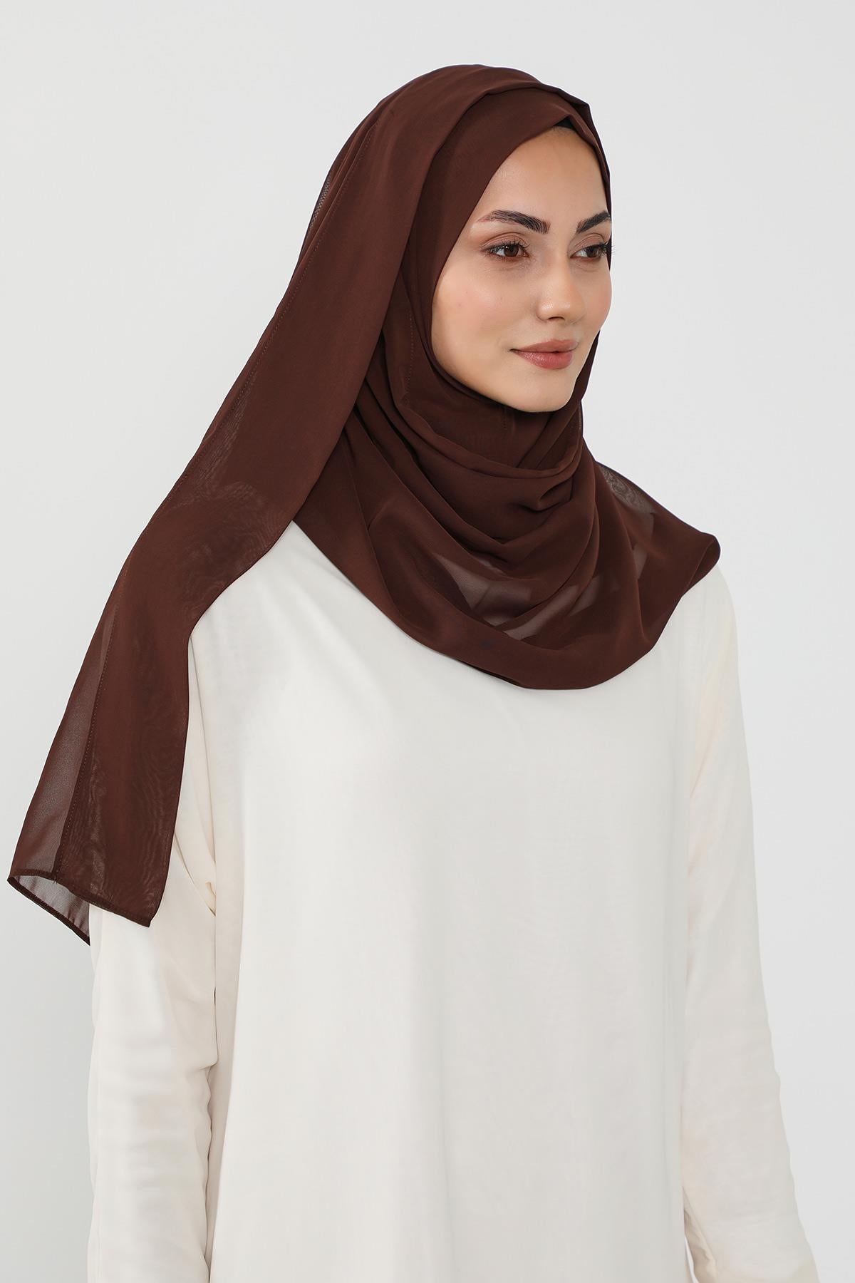 Üstten Sabit Trend Pratik Şifon Şal,PS-49