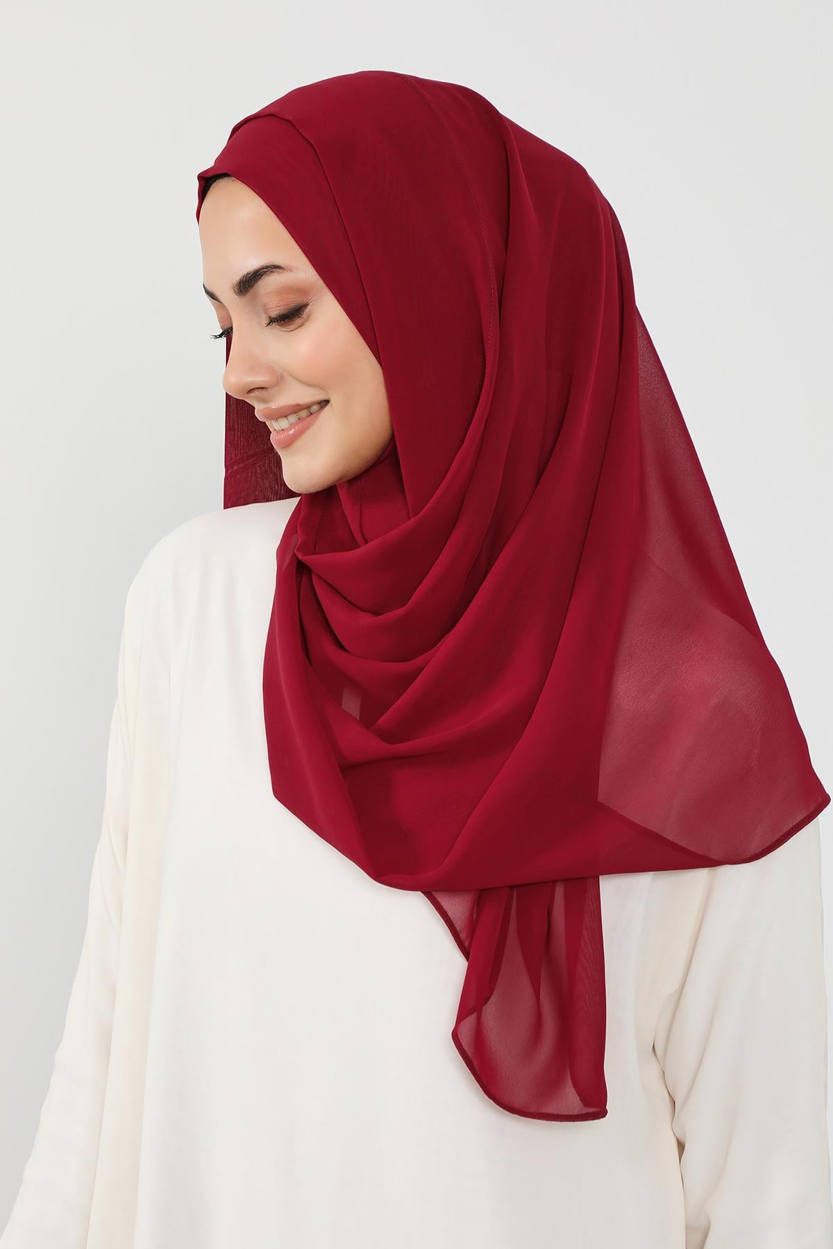 Üstten Sabit Trend Pratik Şifon Şal,PS-49