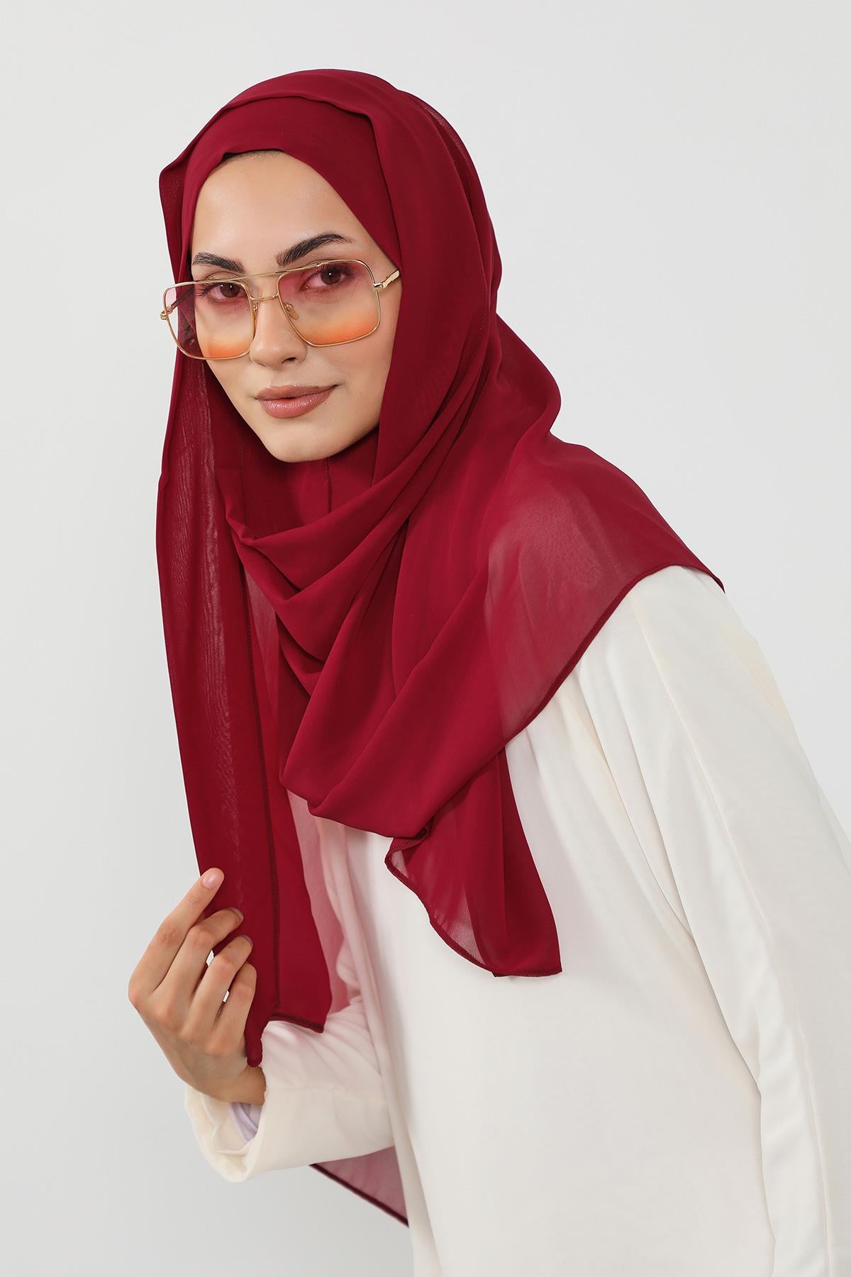 Üstten Sabit Trend Pratik Şifon Şal,PS-49