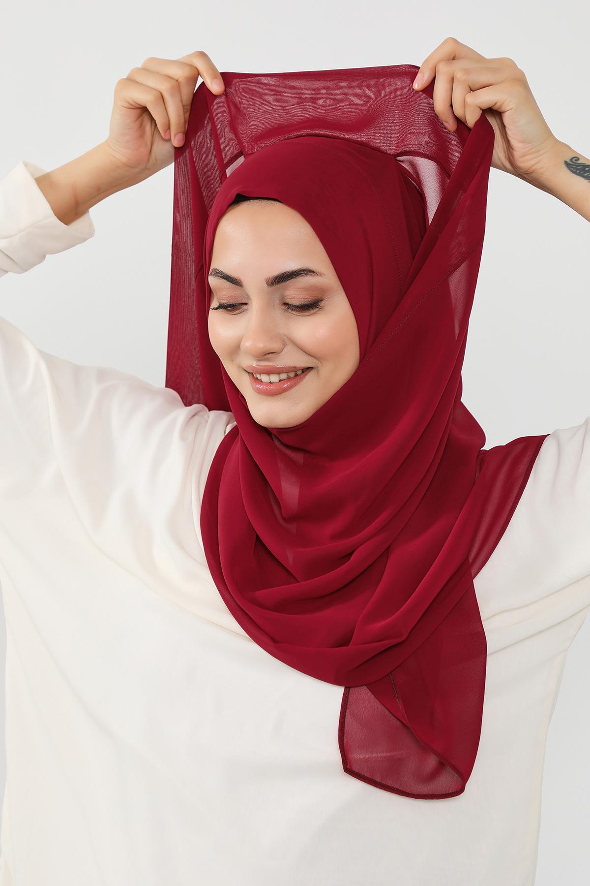 Üstten Sabit Trend Pratik Şifon Şal,PS-49