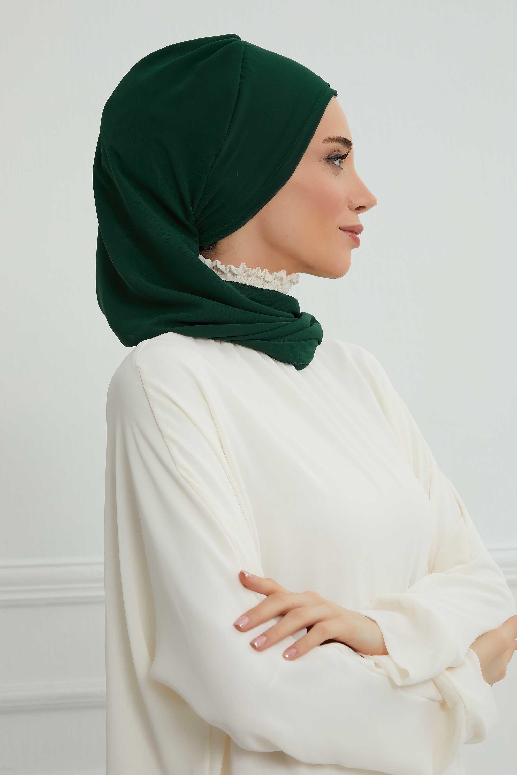 Yandan Fırfırlı Çiçek Aksesuarlı Şifon Hazır Türban,HT-102,HT-102