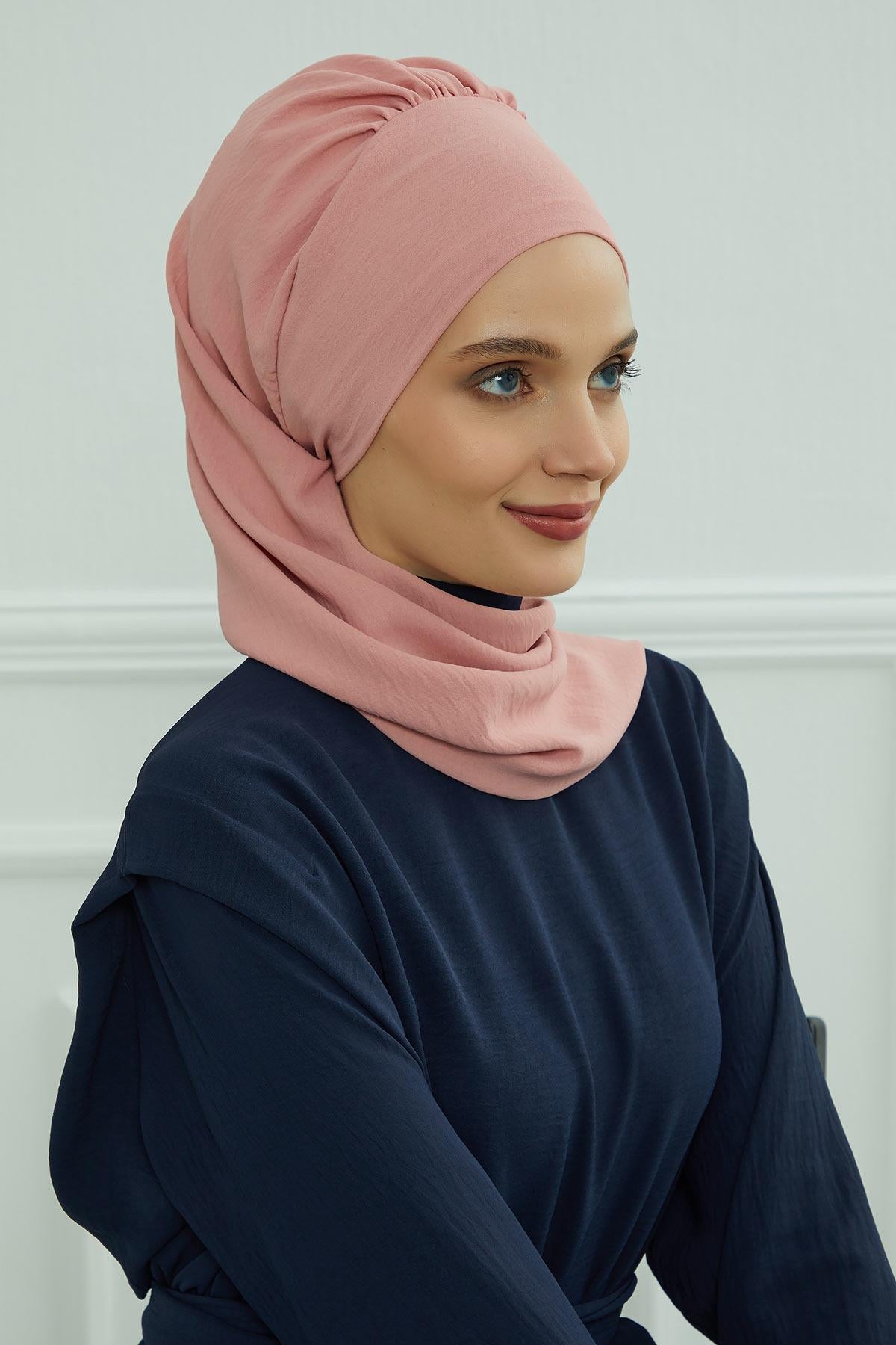 Yandan Fırfırlı Hazır Türban,HT-73A