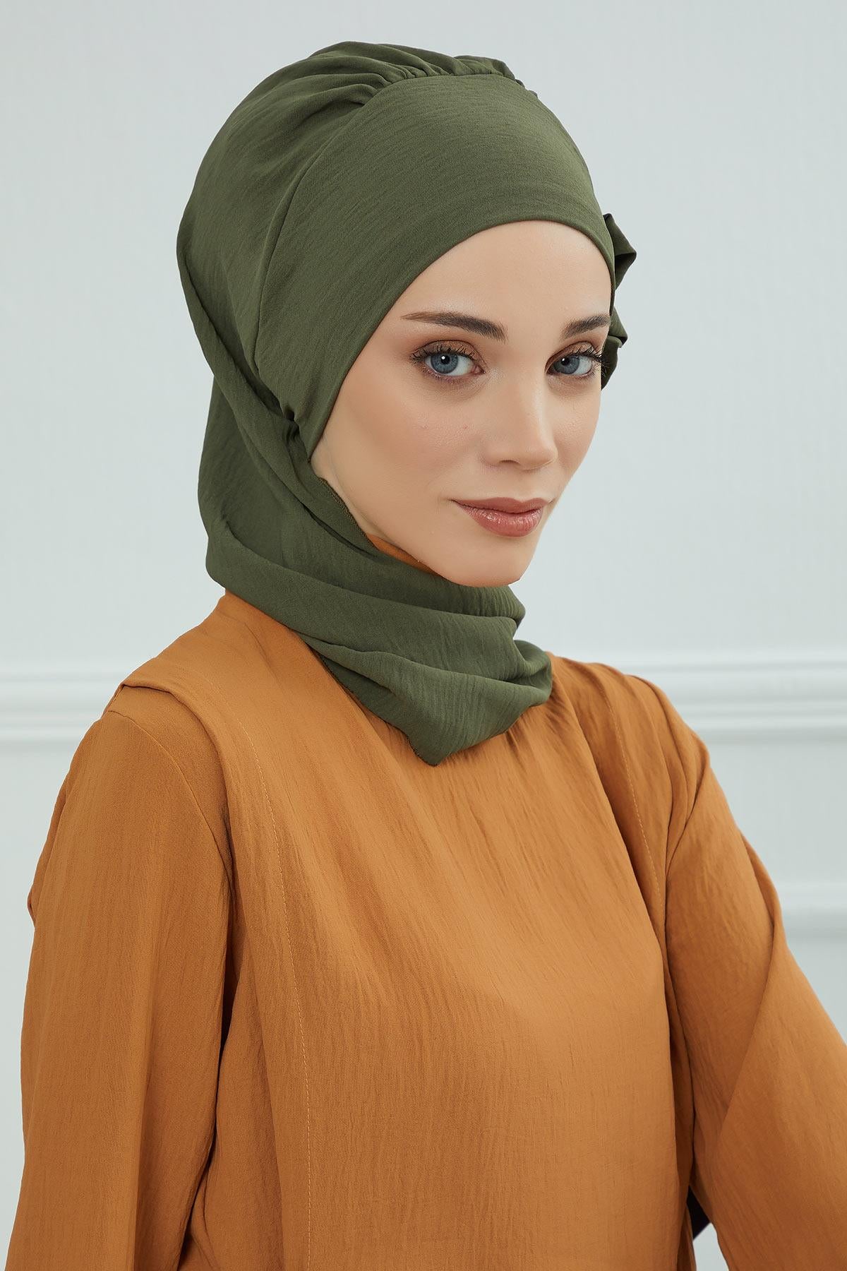 Yandan Fırfırlı Hazır Türban,HT-73A