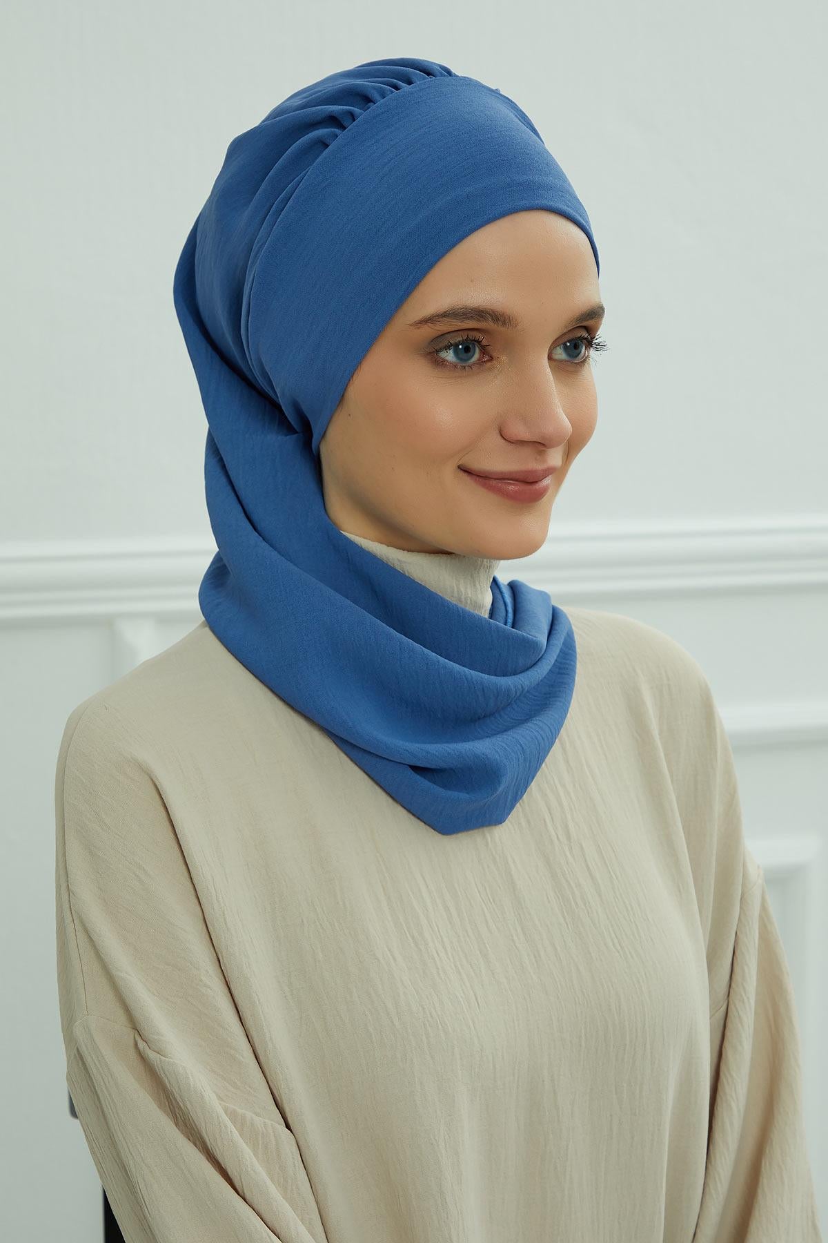 Yandan Fırfırlı Hazır Türban,HT-73A