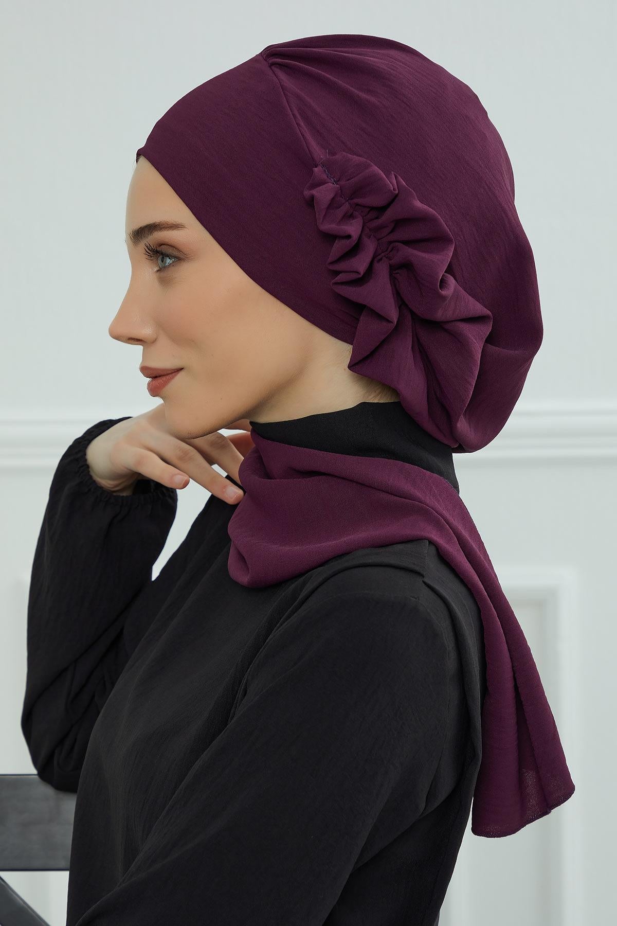 Yandan Fırfırlı Hazır Türban,HT-73A