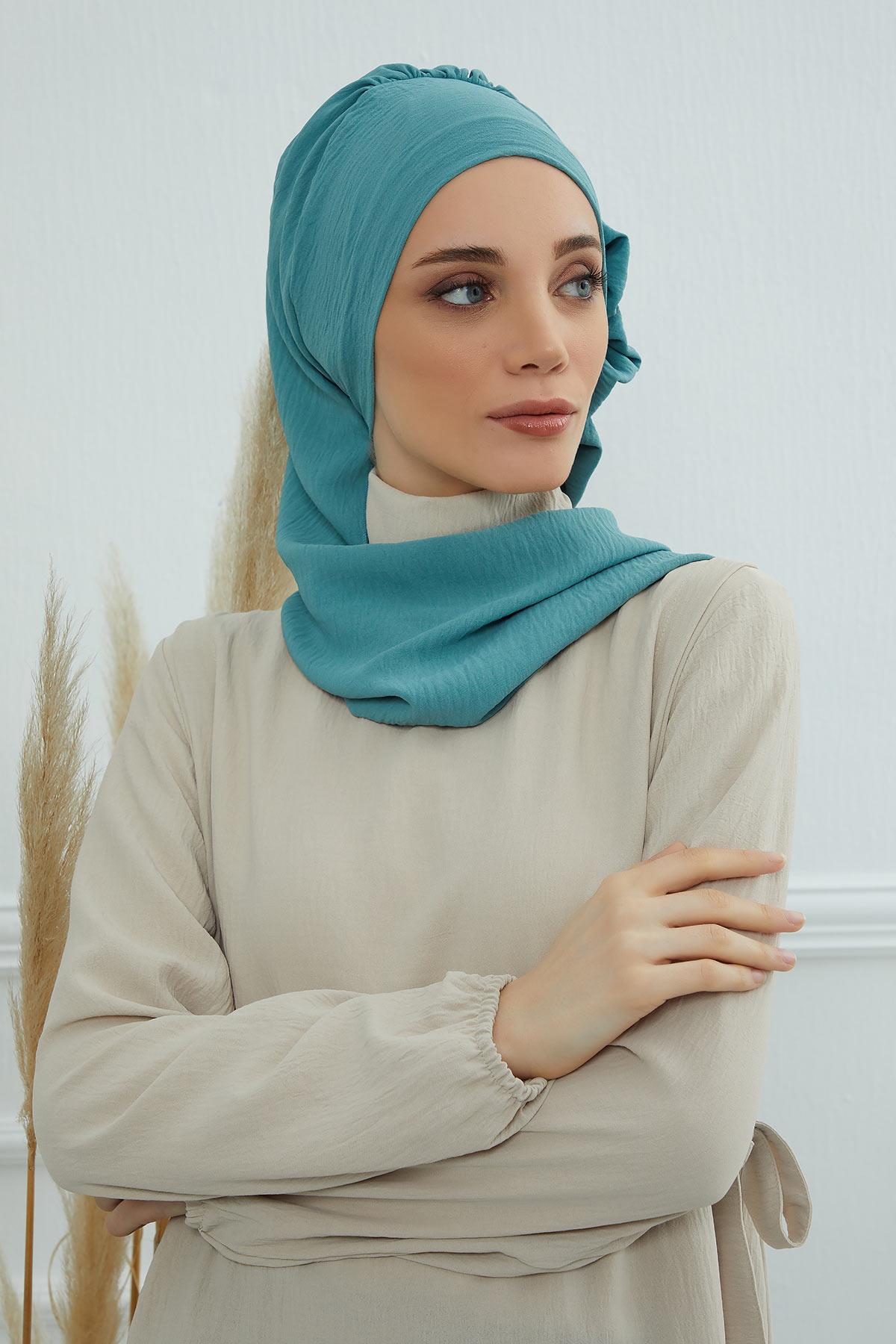 Yandan Fırfırlı Hazır Türban,HT-73A