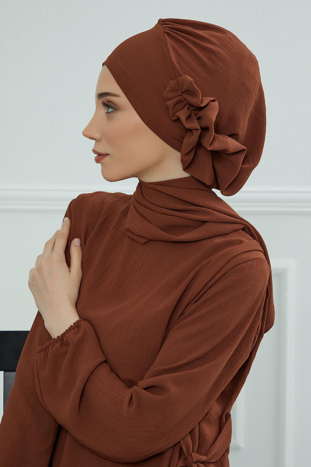 Yandan Fırfırlı Hazır Türban,HT-73A