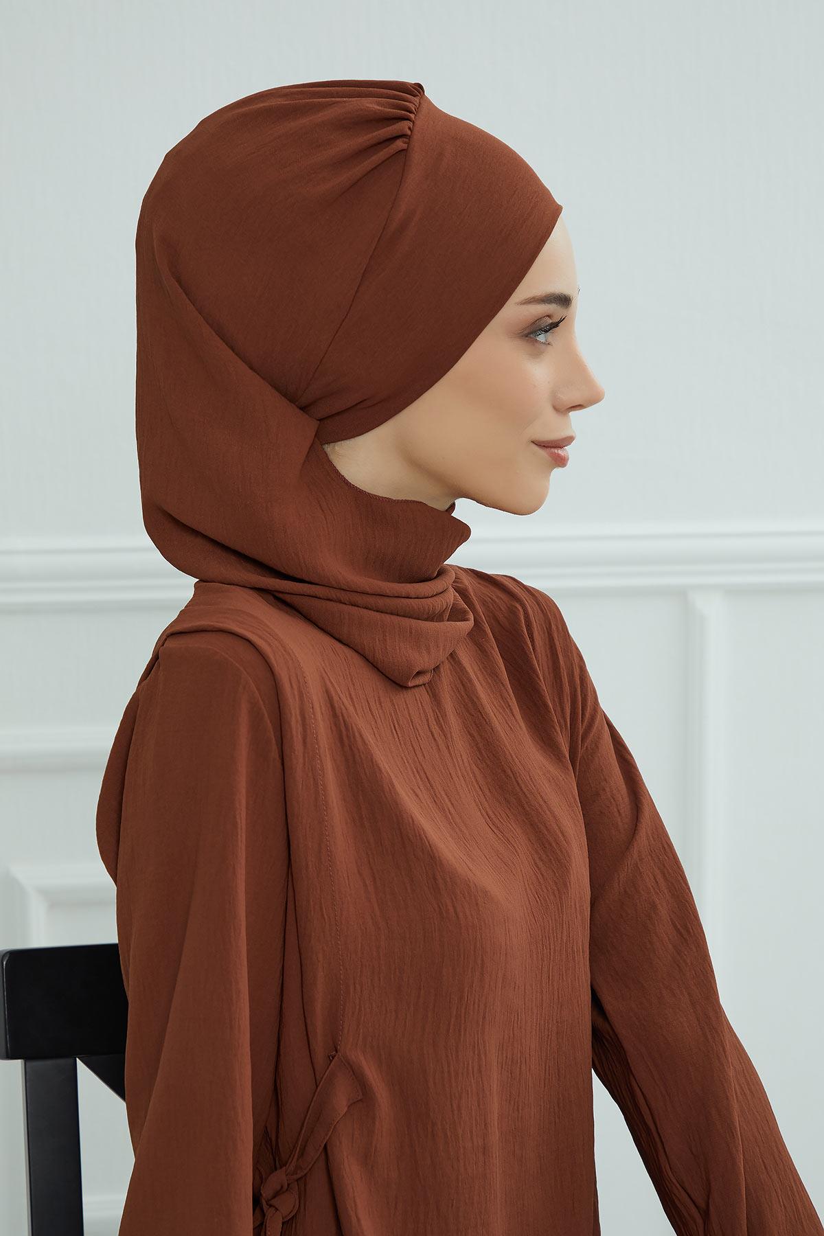 Yandan Fırfırlı Hazır Türban,HT-73A
