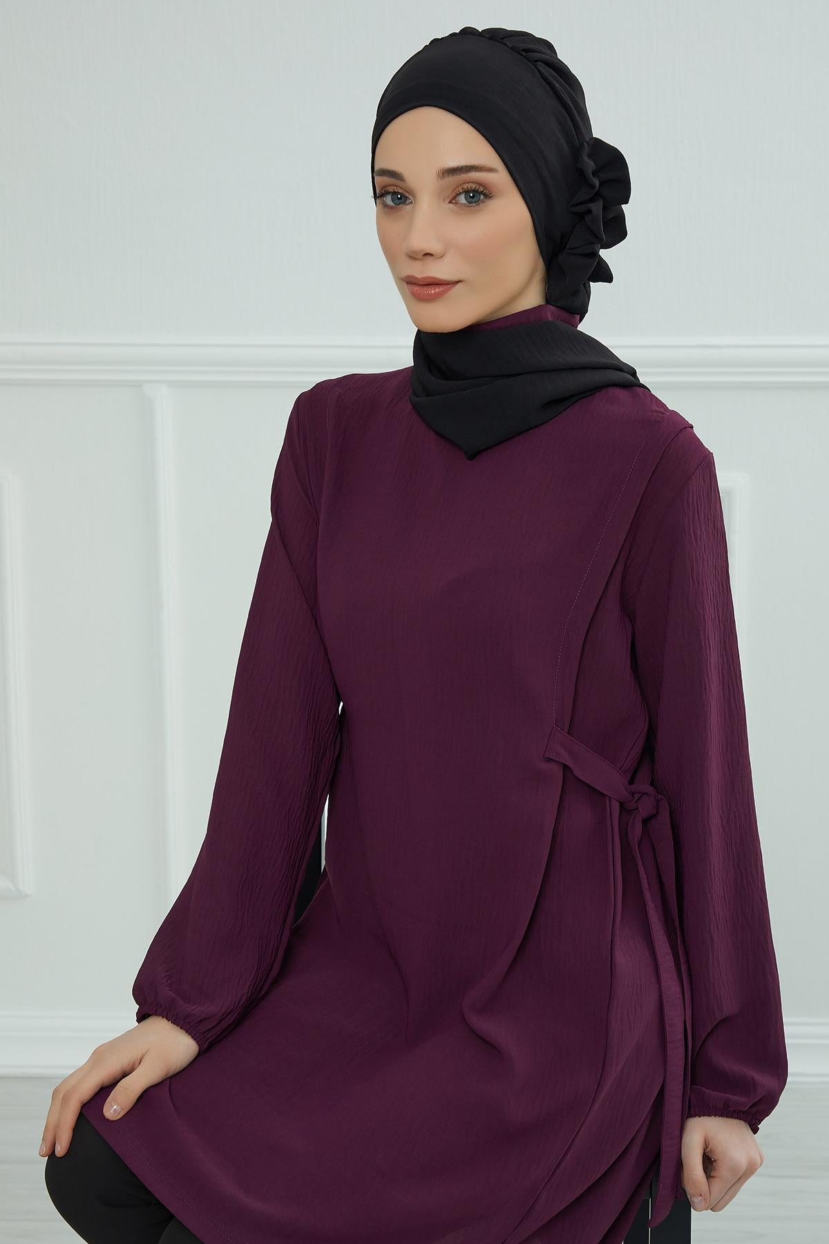 Yandan Fırfırlı Hazır Türban,HT-73A