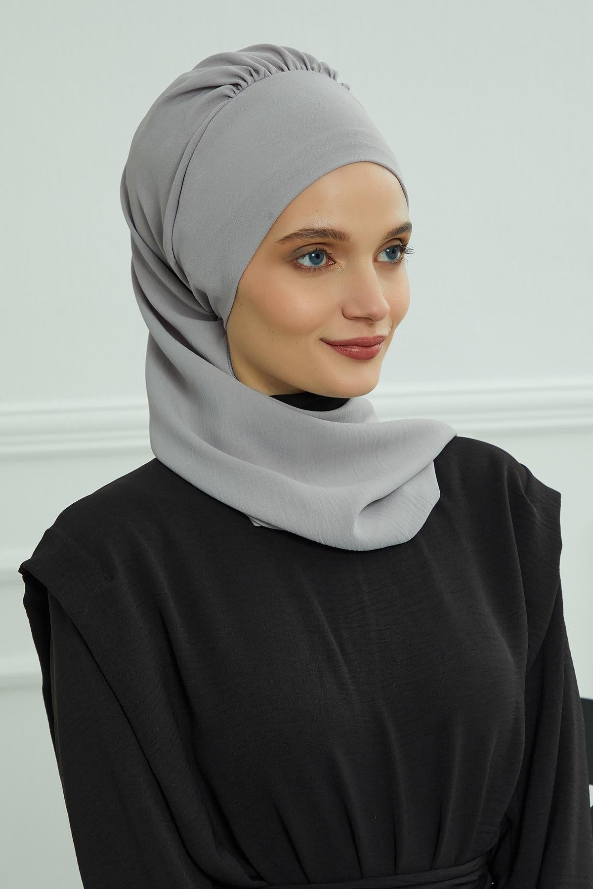 Yandan Fırfırlı Hazır Türban,HT-73A
