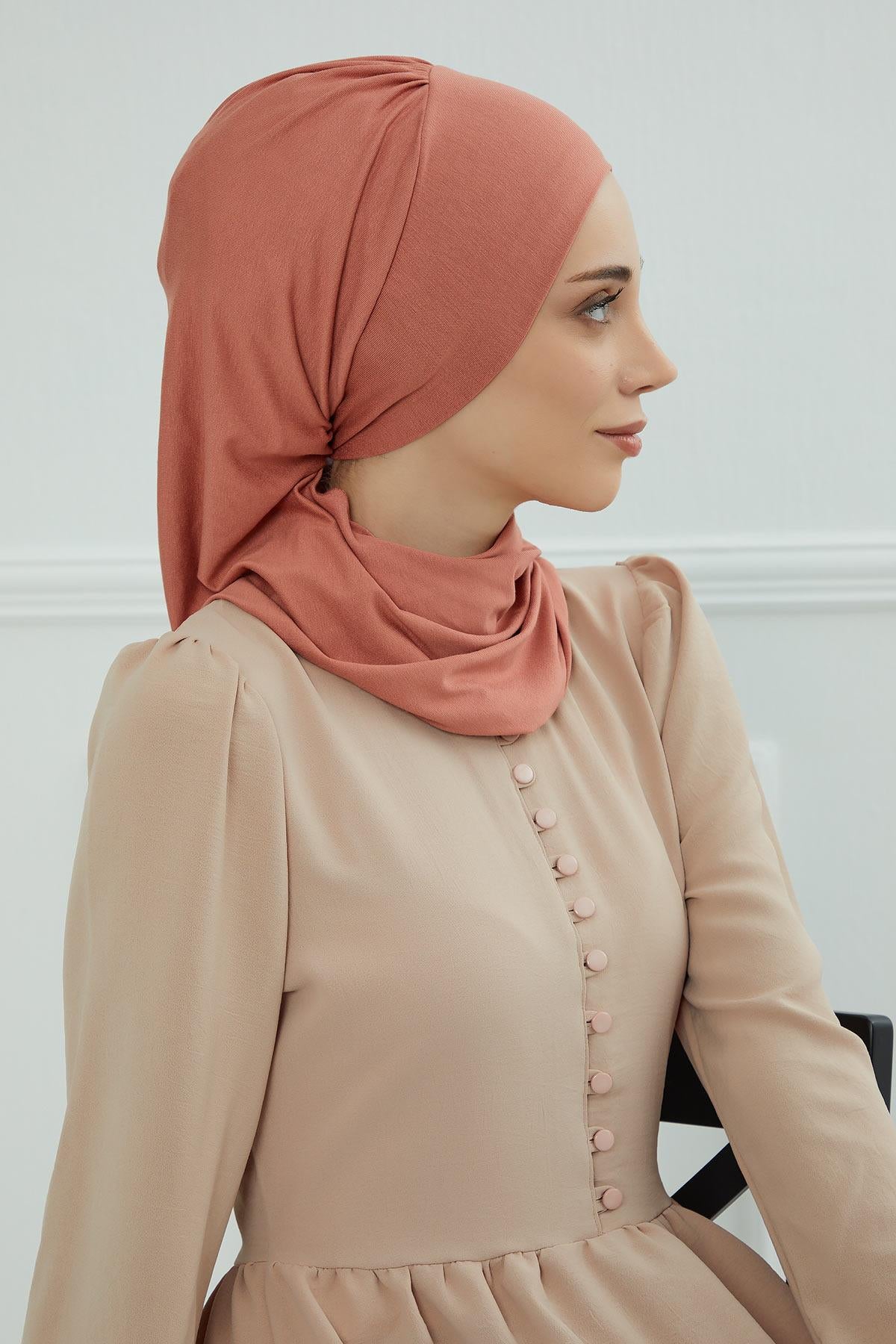 Yandan Fırfırlı Penye Hazır Türban,HT-73