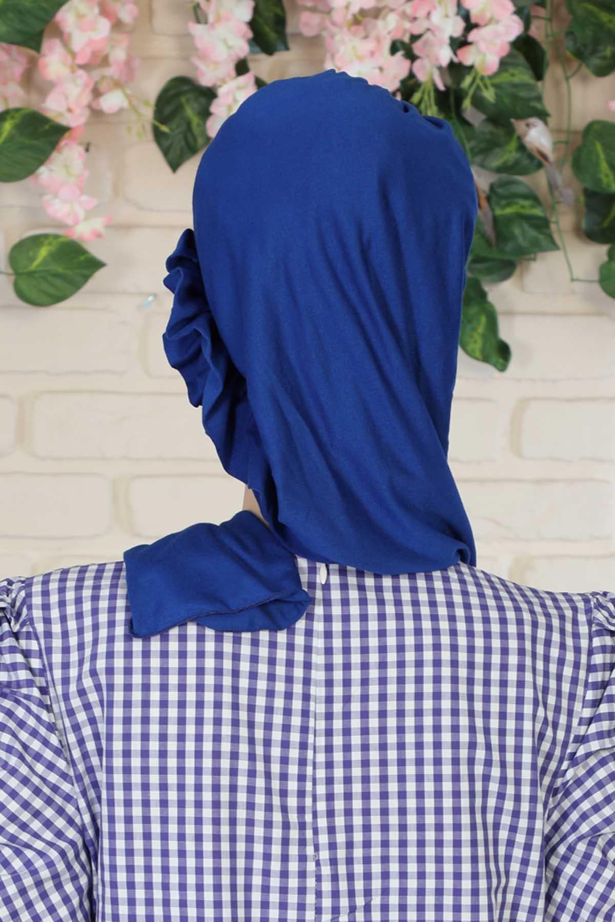 Yandan Fırfırlı Penye Hazır Türban,HT-73
