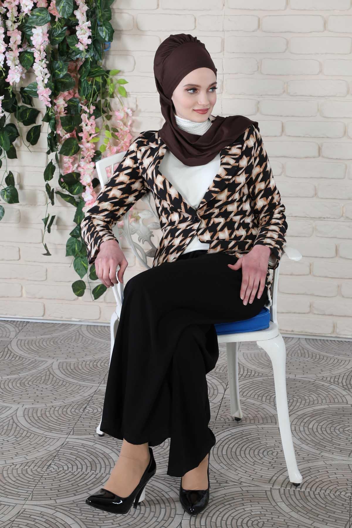 Yandan Fırfırlı Penye Hazır Türban,HT-73